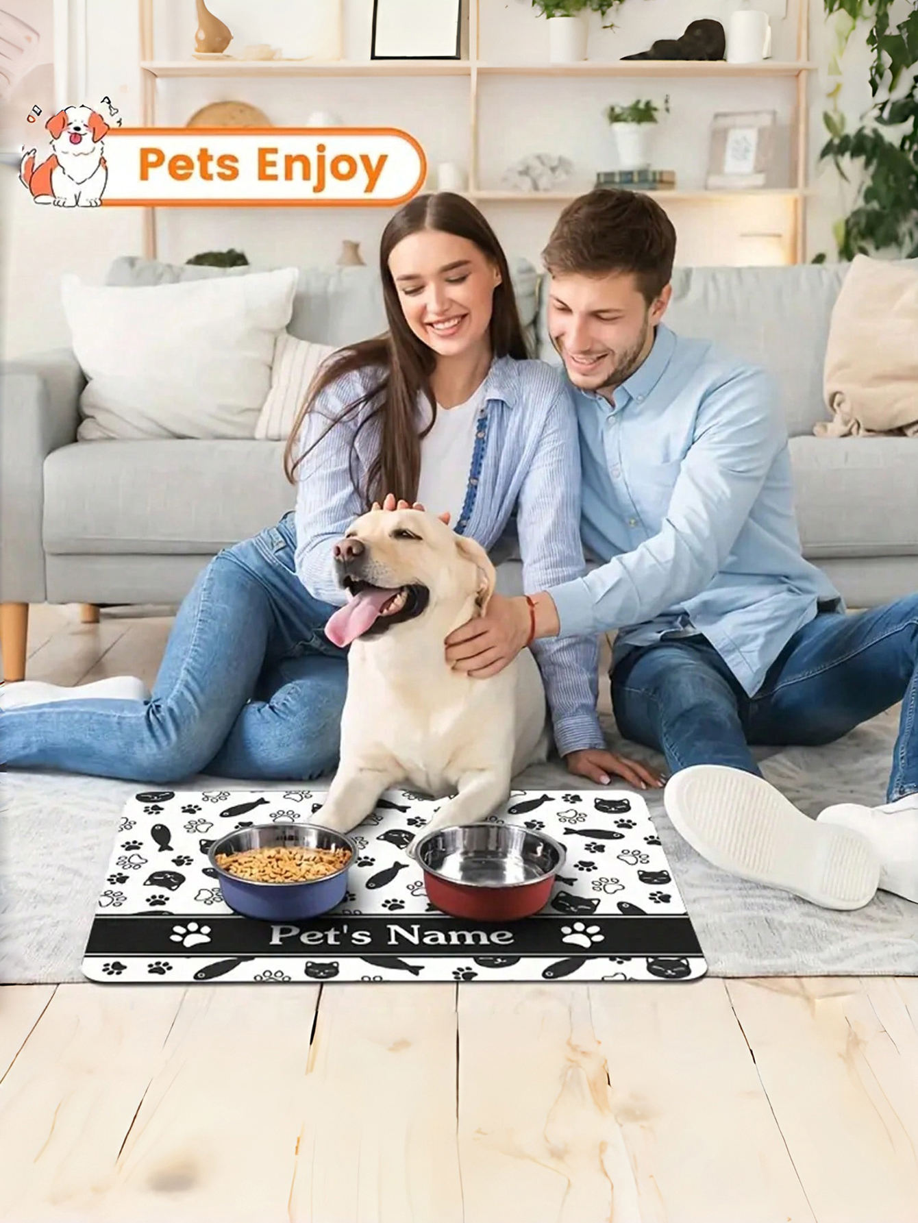 Personalized Pet Name Feeding Mat